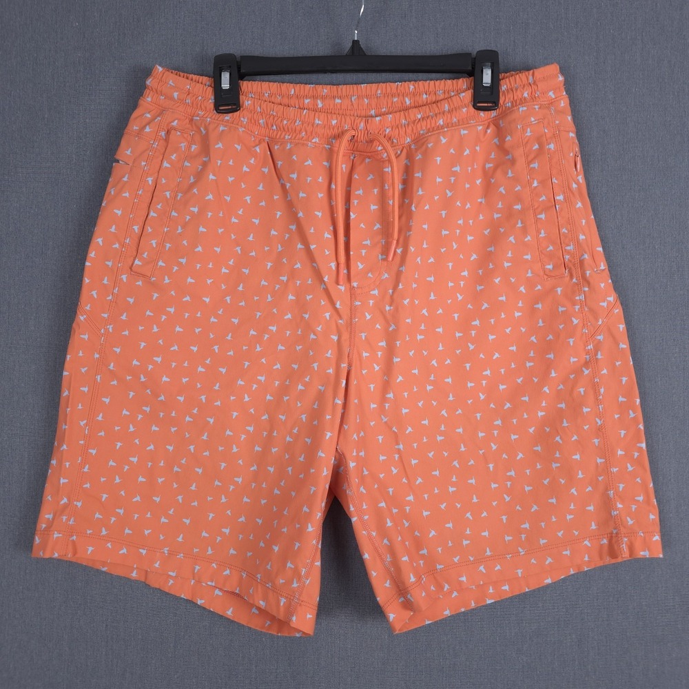 Birddogs Gym Shorts Mens XXL Long Orange AOP Lined 9" Inseam Athletic Workout